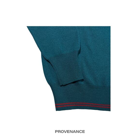 🔴 Gucci GG Logo Golf V Neck Sweater - Forest Green - Picture 4 of 6